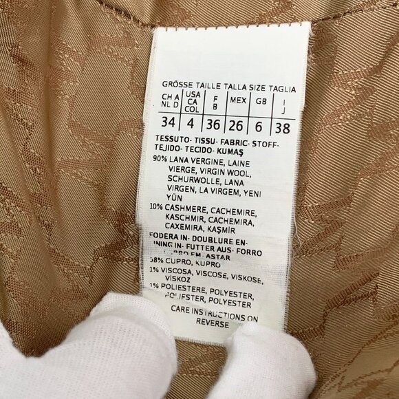 Maxmara 101801 Iconic Brown Wool Double-Breasted Belt Coat With Dust Bag 38 S - Picture 12 of 12